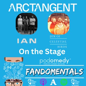 On the Stage at ArcTanGent with Ian & Din of Celestial Birds