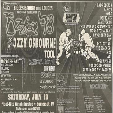 RIP OZZY! My OZZFEST 98' Story