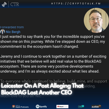 Leicester On A Post Alleging That #BlockDAG Lost Another CEO