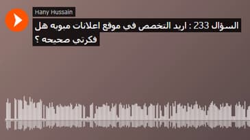 السؤال 233 : اريد التخصص في موقع اعلانات مبوبه هل فكرتي صحيحه ؟