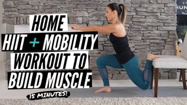 Home HIIT + Mobility Workout to Build Muscle (no equipment)