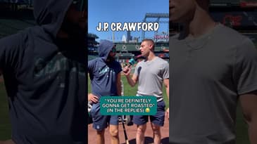 MLB Shortstop GRILLS Podcaster 😂 #shorts #baseball #seattle #mariners #seattlemariners #pnw