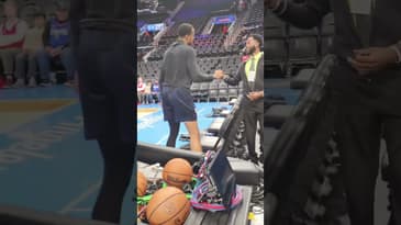 Pregame handshake with John Collins. #thepullupbasketballpodcast