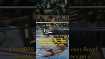1/24/1988 – ‘Hacksaw’ Jim Duggan won WWF’s first ever televised Royal Rumble Match. #wwe #wrestling