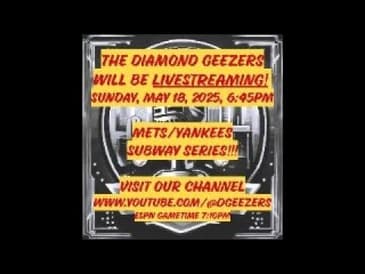 METS @ YANKEES ESPN SUNDAY NIGHT BASEBALL --- THE GEEZER LIVECAST!