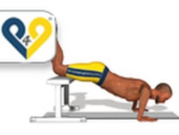 Push ups - knee on bench