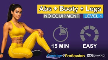 Abs Booty Legs Workout Level 1 | Beginner for women - Home Training for Core, Glutes and Leg