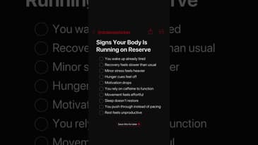 Signs Your Body Is Running on Reserve #longevity #longevitytips