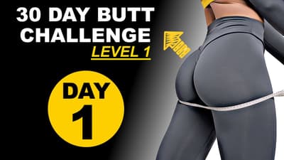 30 DAY BUTT challenge Day 1  - Level 1 🟡 Home workout #p4p