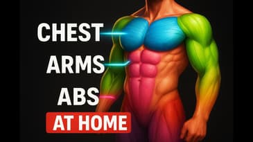 Upper Body workout at home - chest, abs and arms muscles