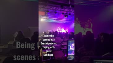 Behind the scenes at a Druski podcast taping with guest Sukihana