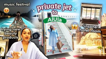 my FIRST PRIVATE JET experience! + one of the BEST hotel rooms ever | Saudi Vlog