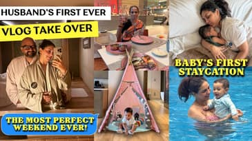MY HUSBAND VLOGGED OUR FIRST STAYCATION AS A FAMILY | Aanam C