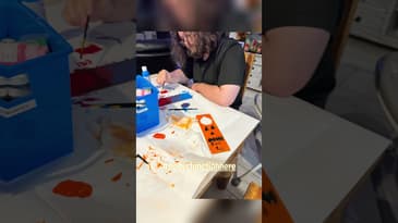 Making memories with Paint!! #ndh #podcast #coparenting #blendednotstirred #makingmemories