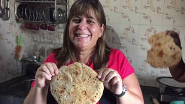 Diplomat Rachel learns to make a Chapati