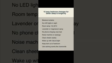 10 easy bedroom changes for better sleep #longevity #sleep #health