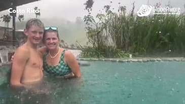 Just enjoying the spa in a storm! Costa Rica with Globe Aware