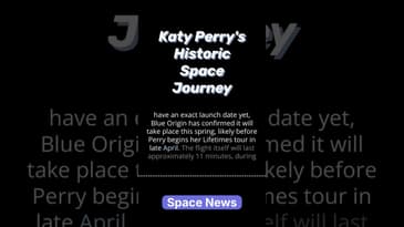 Katy Perry's Historic Space Journey!