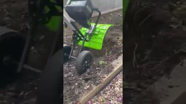 Greenworks PRO 60V 10" Brushless Cultivator / Tiller in action