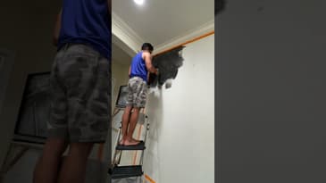 Step 3: How to limewash paint a wall. #limewash #diyprojects #portolapaints #shorts #howto #diypaint