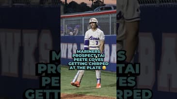 Mariners Prospect LOVES Getting Chirped At The Plate 😂 #mlb #mariners #mlbprospects #baseball