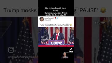 Trump makes fun of Biden saying “pause” during speech. #politicalcomedy - Stay in the Gray Podcast