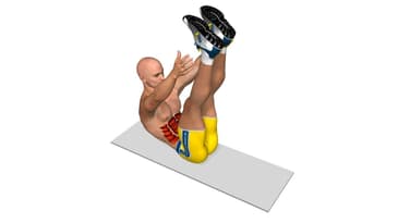 Six Pack abs: Crunch with vertical legs and touch of the ankles
