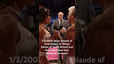 1/2/2003: on Smackdown, Al Wilson (father of Torrie Wilson) & Dawn Marie had their Wedding ceremony.