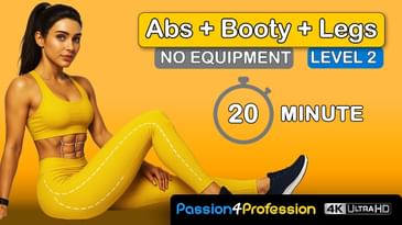 Abs Booty Legs Workout Level 2 | Beginner for women   Home Training for Core, Glutes and Leg
