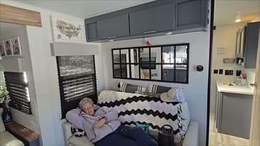 RV show first trip, watch stuff coming out of the cabinets. 