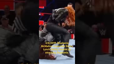 2/4/2019 Stephanie McMahon suspended Becky Lynch, Becky reacted by attacking Stephanie. #wwe #wweraw