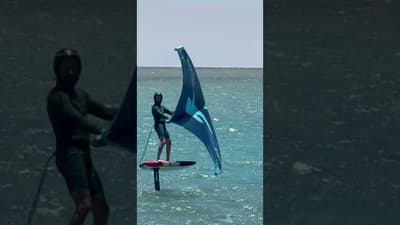 Wing Foiling in Walvis Bay, Namibia