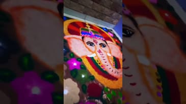 Ganapti #youtuber #youtubeshorts #rangoli #rangoliart #rangoliwithdots #rangolidesigns #art #random