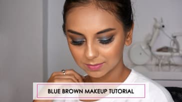 Quick And Easy Blue Brown Shimmery / Spotlight Makeup Tutorial | What When Wear
