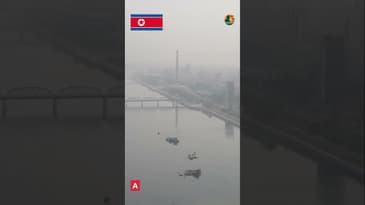 Waking up in North Korea to this SURREAL view from my hotel.🏙️🇰🇵 #northkorea #pyongyang #shorts