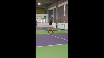 Pro Pickleball Player Fake Overhead