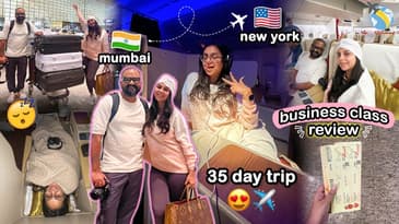 Kicking off our MONTH long trip, Mumbai to USA! 🇺🇸  Airport & in flight vlog | Aanam C
