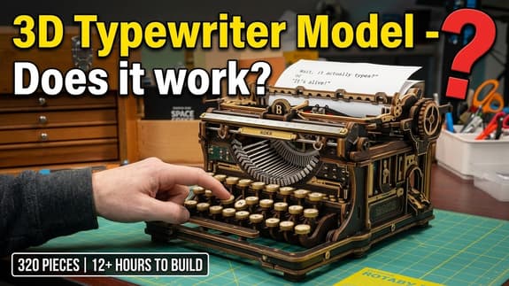 ROKR Typewriter 3D Puzzle Model Review - Watch me build it!