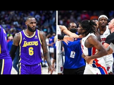 Pull up! and chat/LeBron James-Isaiah Stewart scuffle (LA Lakers vs Detroit Pistons)