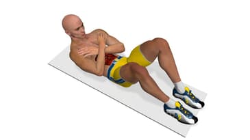 Esercizi per addominali: Crunch con braccia incrociate