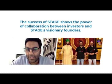 STAGE's journey from Inflection Point Ventures to when it appeared on Shark Tank India Season 2