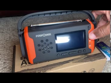 FosPower Emergency Solar Hand Crank Portable Radio, NOAA Weather Radio