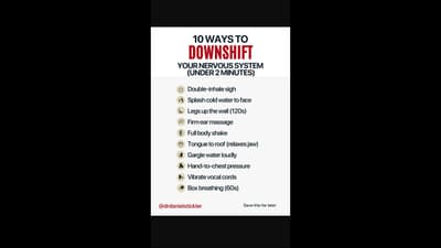 10 ways to downshift your nervous system under 2 minutes #longevity #nervoussystem