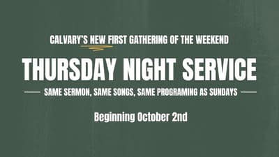 Thursday Night Service Announcement