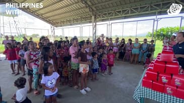 Children In The Philippines Thanking Globe Aware For Meals! A Globe Aware Summer in the Philippines