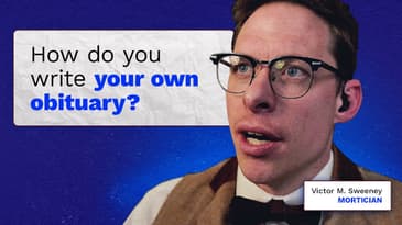 Write your own obituary before it's too late.  Mortician Victor M. Sweeney explains why it's a must.