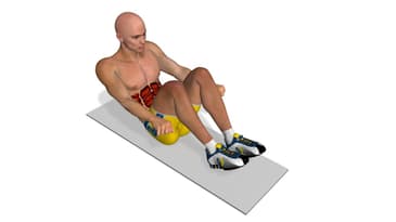 Get abs: Crunch with knees to the chest