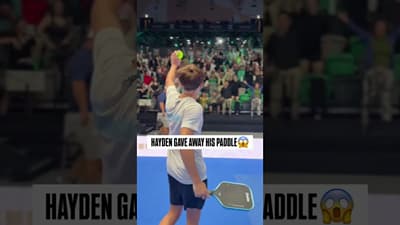 Hayden Patriquin gives his paddle to a fan | Hong Kong Slam