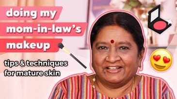 Doing my MOM IN LAW'S MAKEUP & my father in law's PRICELESS reaction! | makeup tips for mature skin