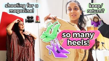 BEAUTIFUL heels try on shopping haul, shooting for a magazine